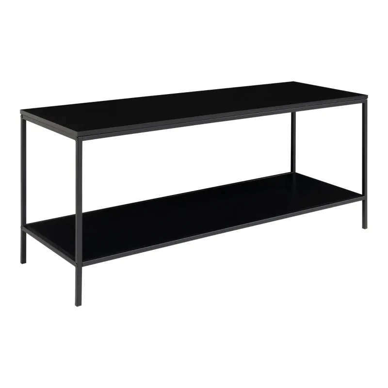 Tv-bord Med Sort Ramme Og To Sorte Hylder 100x36x45 Cm 2501030