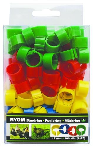 Båndringe Plast Ass  12mm 100 Stk