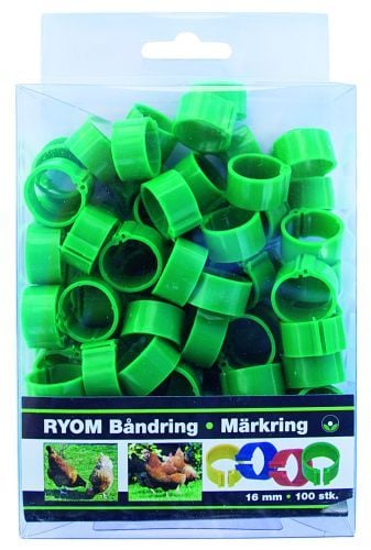 Båndringe Plast Grøn  16mm 100 Stk