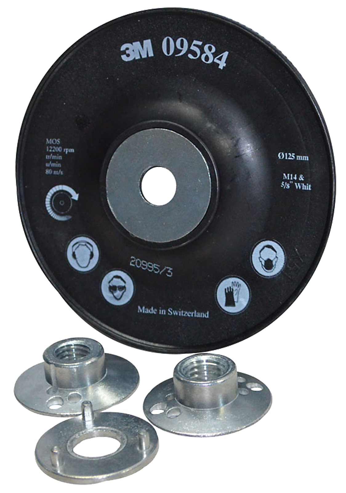 Bagplade Ventileret M14 Sort 125ã 22mm