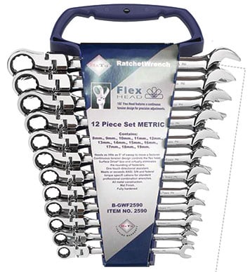 Bato Flex-led Ringskraldenøglesæt  -19 Mm  12 Dele