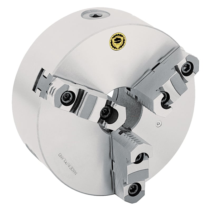 Bison  -bakket Centrerpatron ø125 Mm-støbejern-din 6350-montering På Bagsiden  Cylindrisk Holder -3205-125