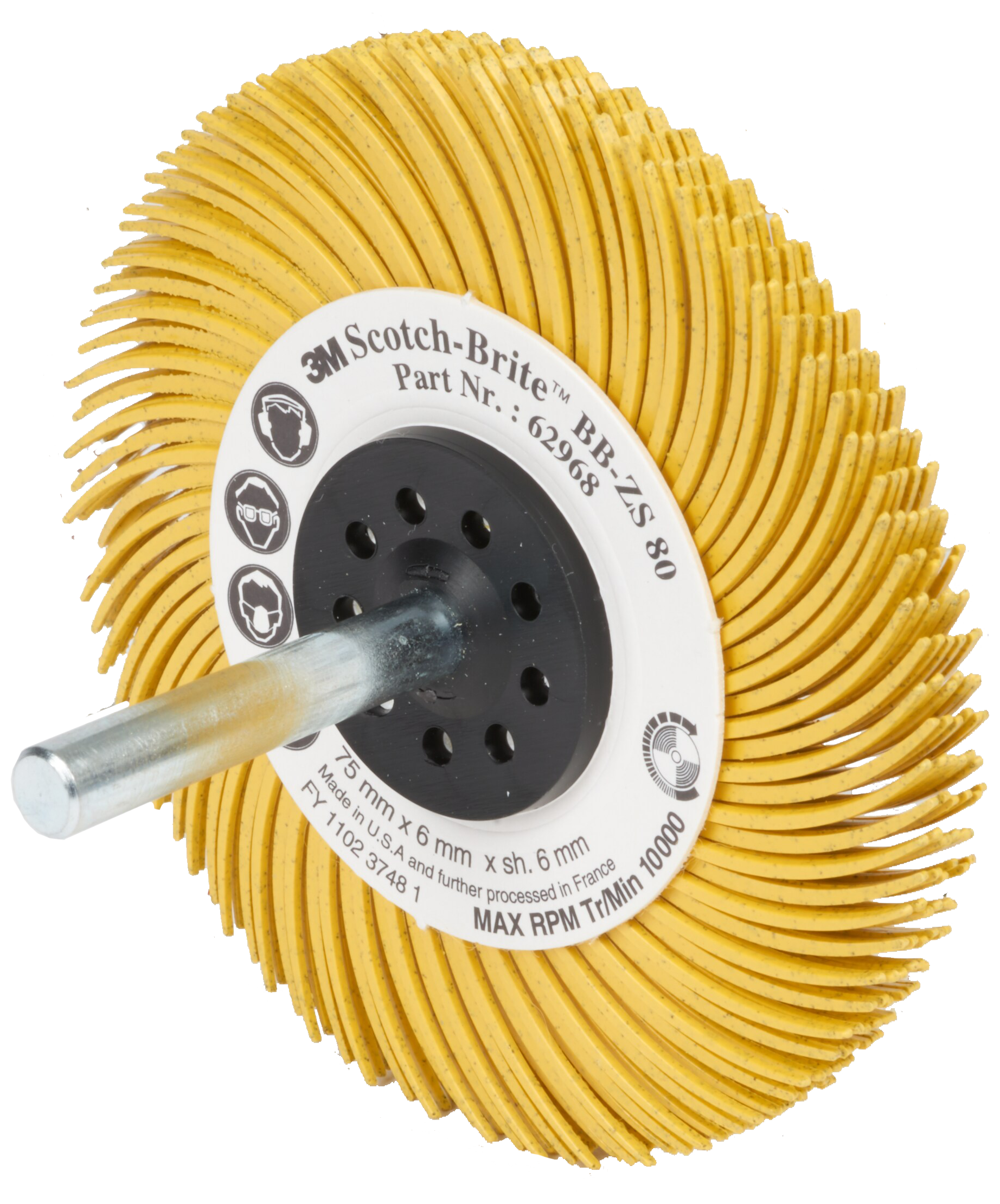 Bristle Radialbørste Bb-zs P80 Gul 50mm 6mm Skaft