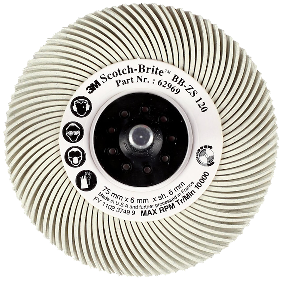 Bristle Radialbørste Bb-zs P120 Hvid 50mm 6mm Skft