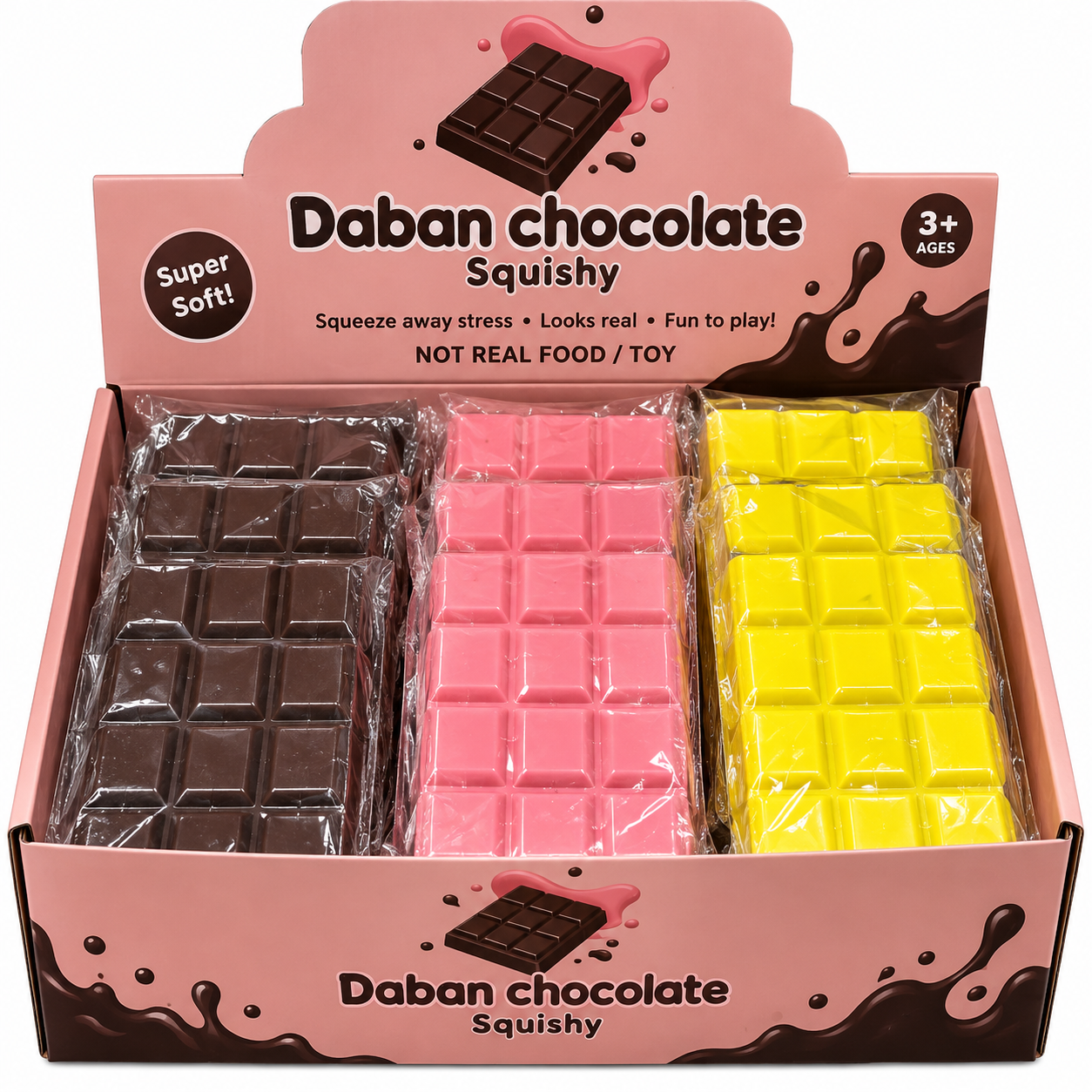 Chocolate Bar Squishy Blød Chokolade Fidget Sanselegetøj Gul
