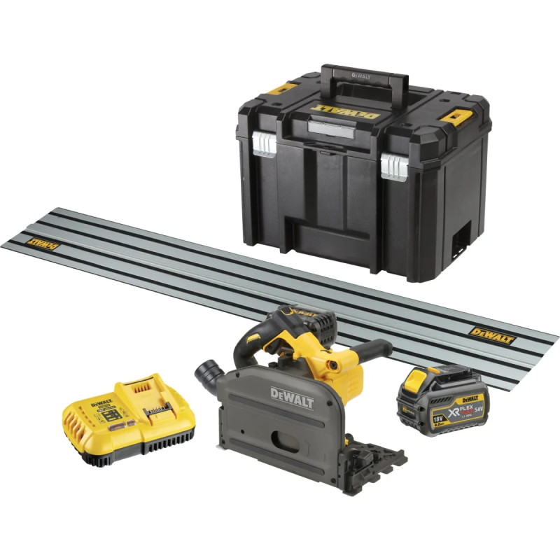 Dewalt 54v Xr Flexvolt 165 Mm Dyksav Inkl Skinne Dcs520t2r-qw