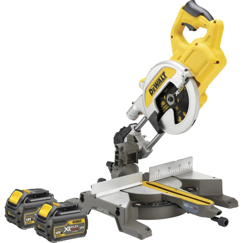 Dewalt 54v Xr Flexvolt 216 Mm Geringssav Med Batterier Og Lader Dcs777t2-qw