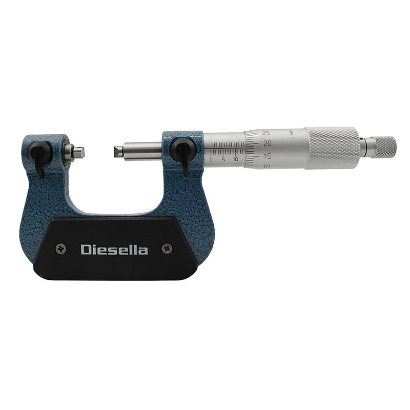 Gevindmikrometer  -25x0 01 Mm Inkl   - Og Kegleformede Indsatser