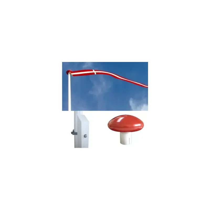 Glasfiberflagstang    Hvidmalet Egestøtte Og Beslag   Meter