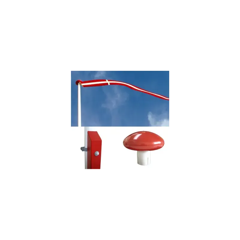 Glasfiberflagstang    Rødmalet Egestøtte Og Beslag   Meter