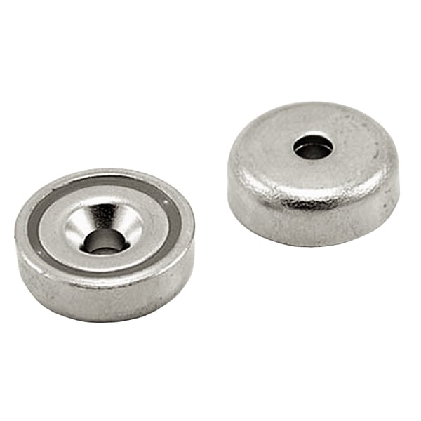 Neodymium Pottemagnet ø25x7   Med Undersænket Skruehul ø4   Mm
