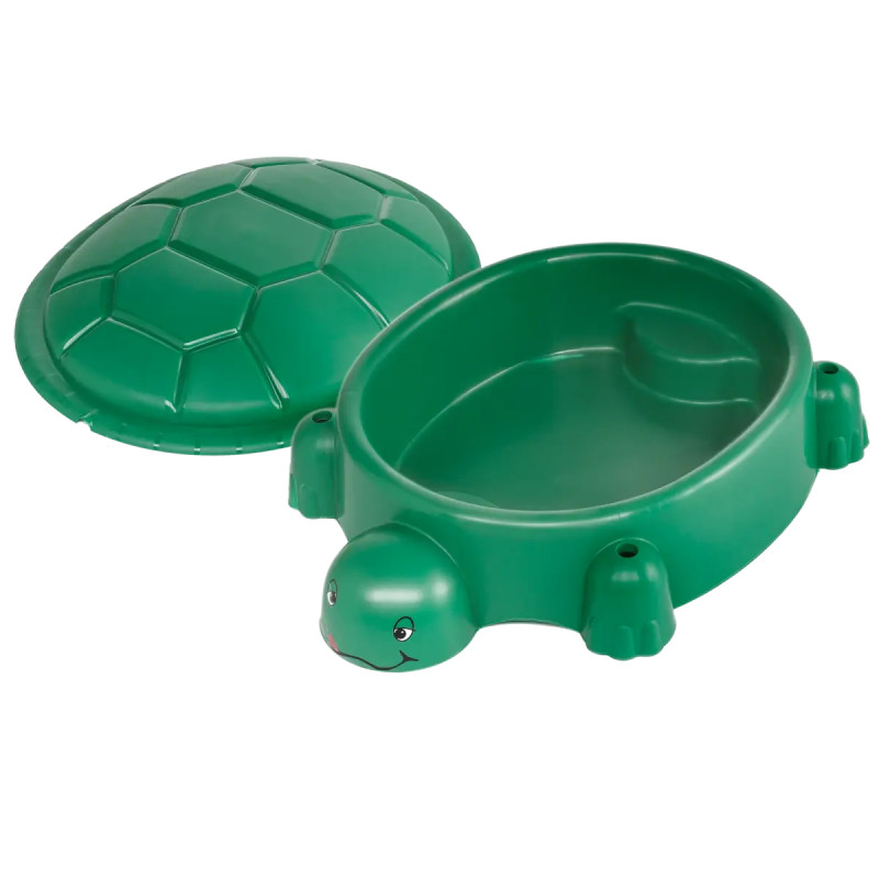 Paradiso Toys Plastsandkasse Skildpadde Med Låg 115   83   35 Cm Grøn
