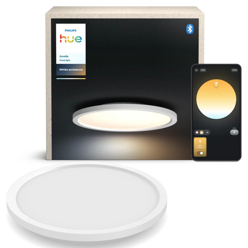 Philips Hue Aurelle White Ambiance Rundt Led Loftpanel Hvid ø39   Cm