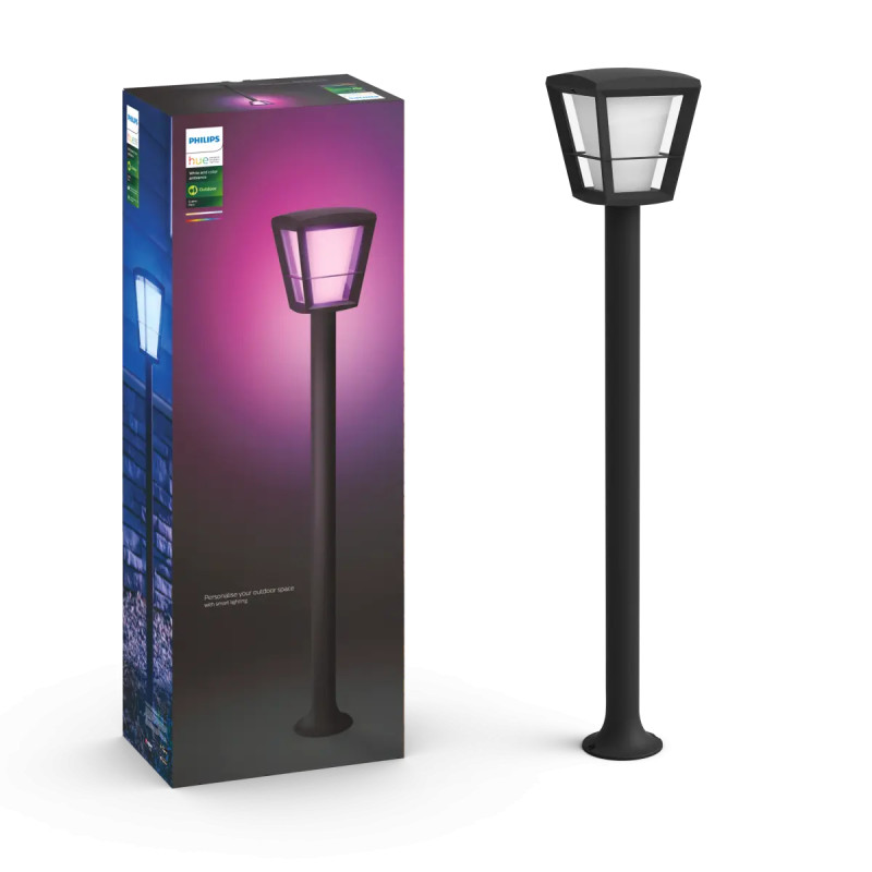Philips Hue Econic White And Color Ambiance Udendørs Pullertlampe Sort Ip44 15w