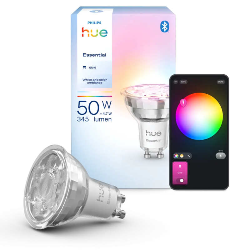 Philips Hue Essential White And Color Ambiance Gu10 Spotpære 345 Lm 7w -pak