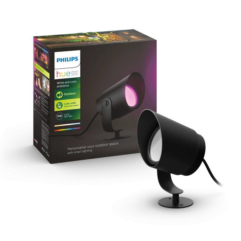 Philips Hue Lily   White And Color Ambiance Udendørs Spot Sort 15w Extension