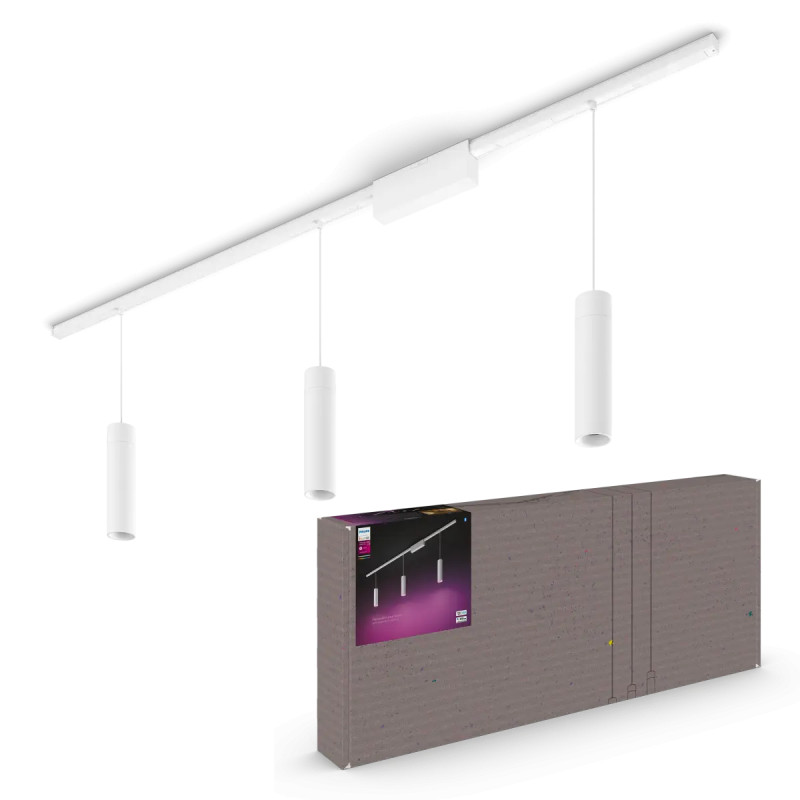 Philips Hue Perifo White And Color Ambiance Loftskinnesæt Hvid Med   Cylinder Pendler