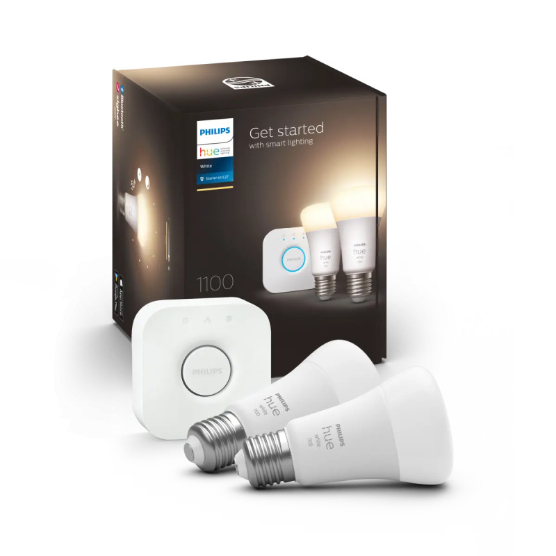 Philips Hue White A60 Led Pære E27 Startsæt 1100 Lm  -pak Med Bridge