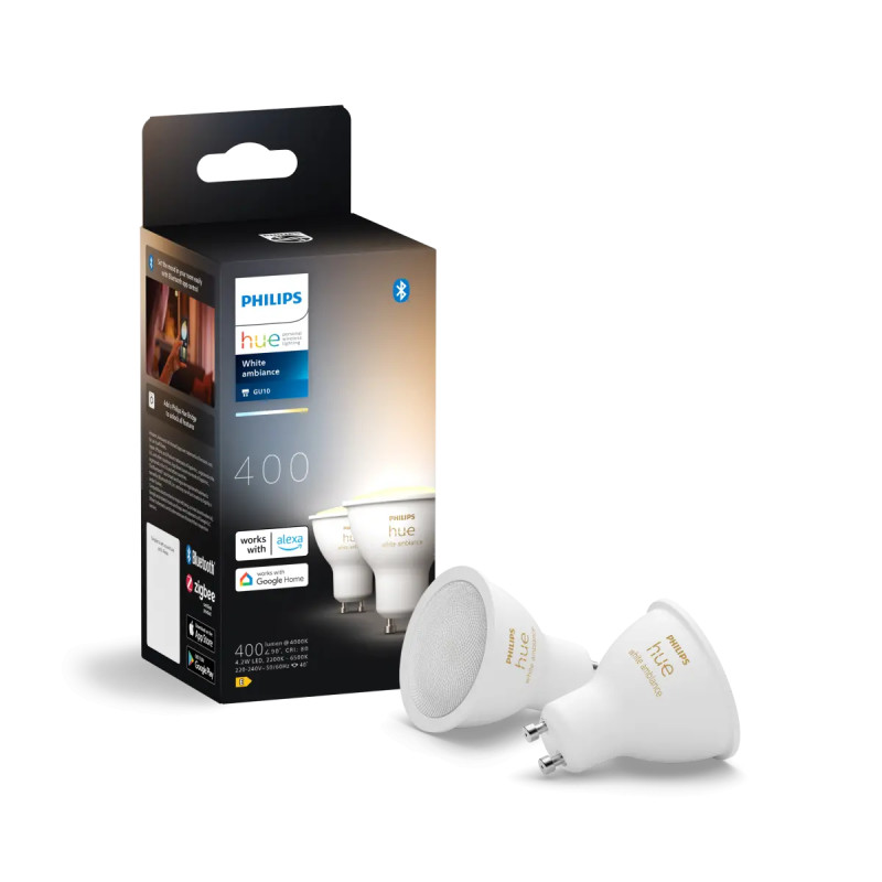 Philips Hue White Ambiance Gu10 Spotpære   2w Bluetooth  -pak