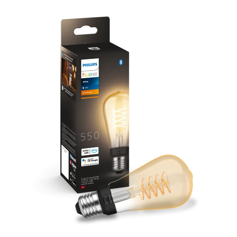 Philips Hue White Filament Led Edison St64 E27 7w