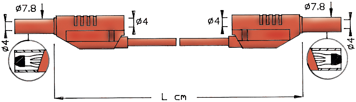 Prøveledning 2711 Rød 100 Cm