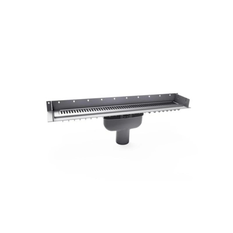 Purus Afløbsrendesæt 800mm Rib ø75 Mm Lodret