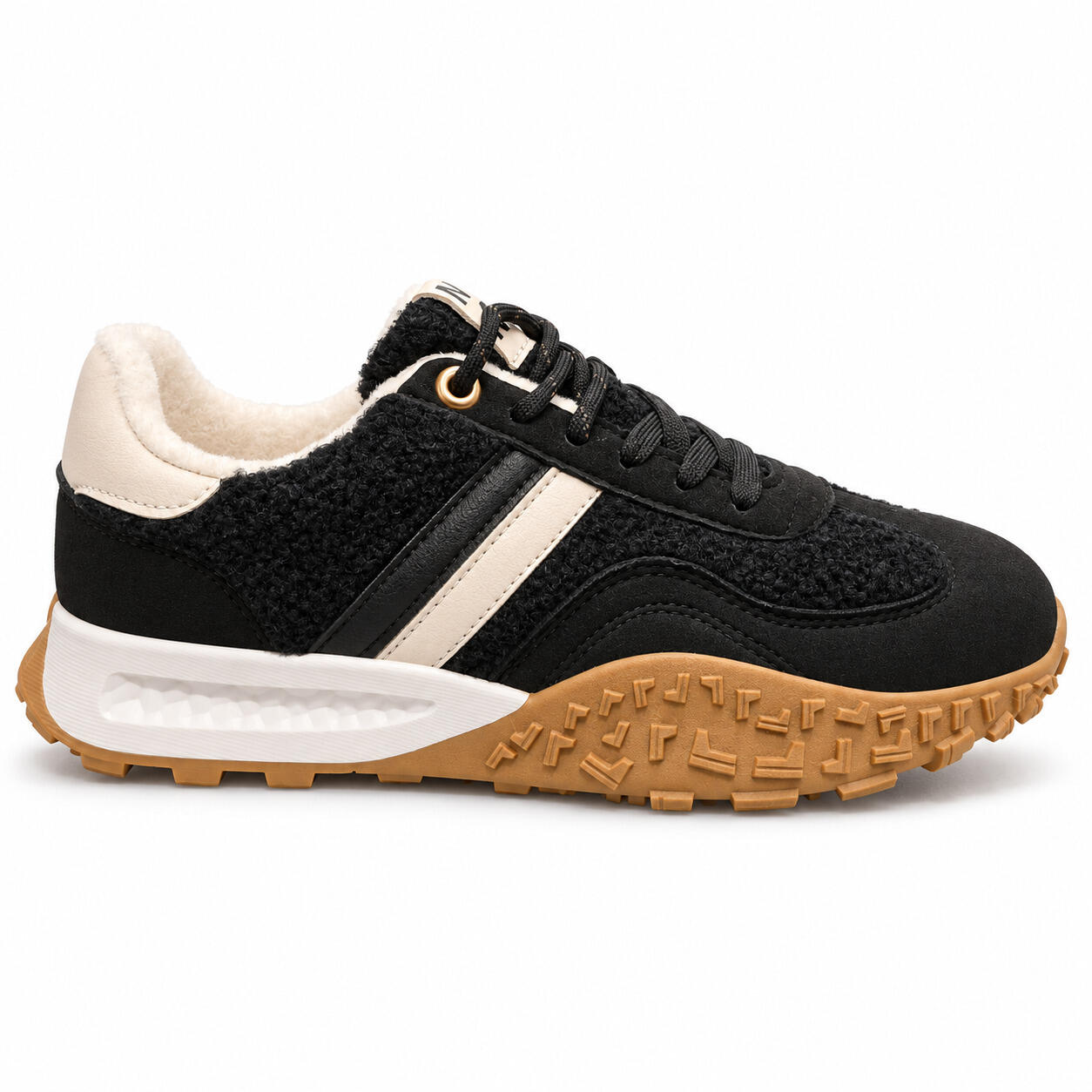 Sort Froté Sneaker Med Blødt Foer 41