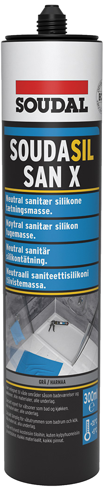Soudasil Sanx Sanitetssilicone 300ml Grå