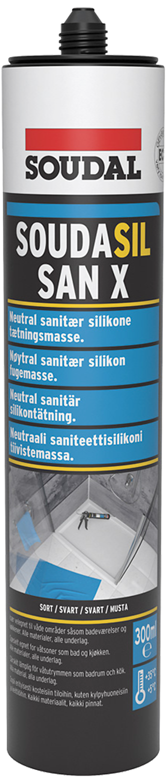 Soudasil Sanx Sanitetssilicone 300ml Sort