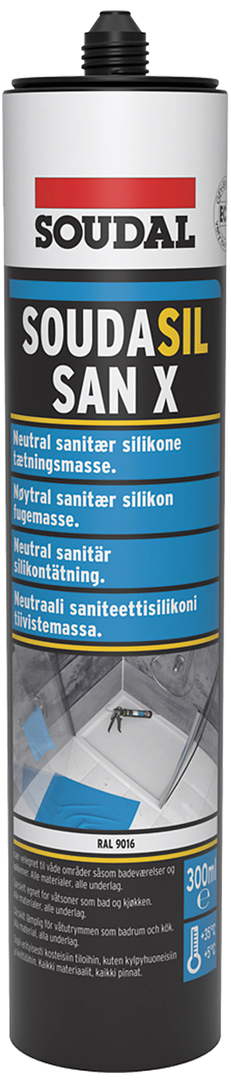 Soudasil Sanx Sanitetssilicone 300ml Trafikhvid