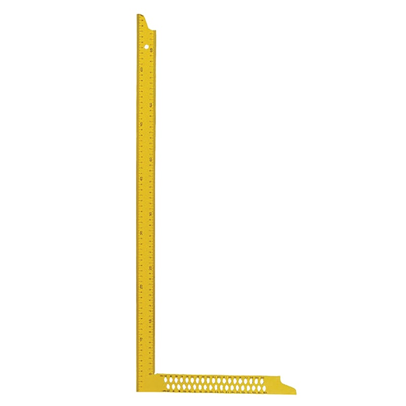 Tømrervinkel 600x280x35 Mm  Gul  Med Dobbelt Og Opmærk  Huller