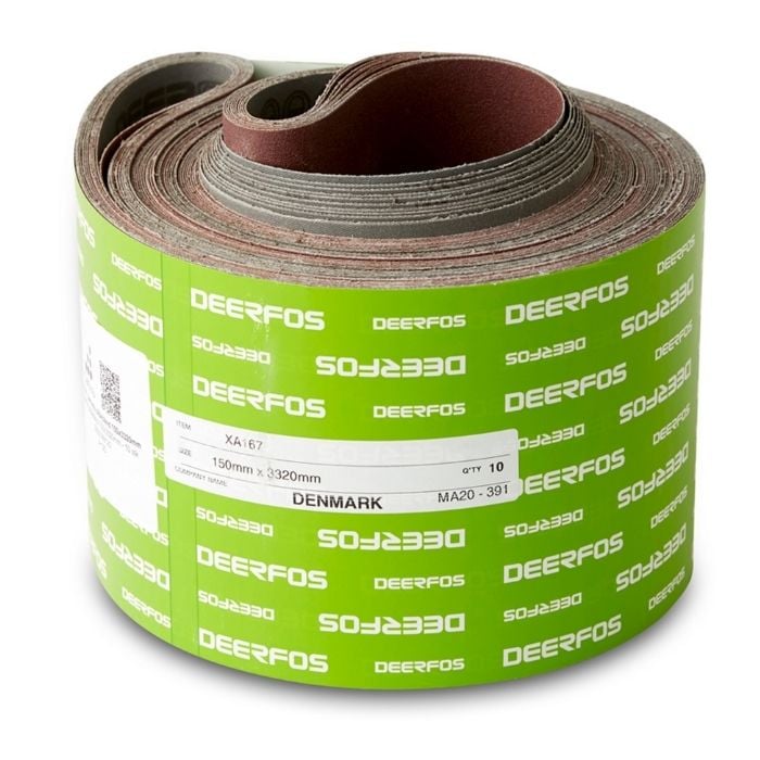 150x3320mm Lærreds Slibebånd 10 Stk   Korn P400