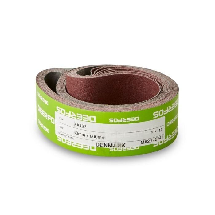 50x800mm Lærreds Slibebånd 10 Stk Korn P40