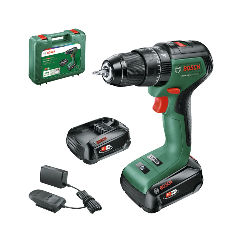 Bosch Akkuslagboremaskine Univ 18v-60 2x2 0ah 06039d7102