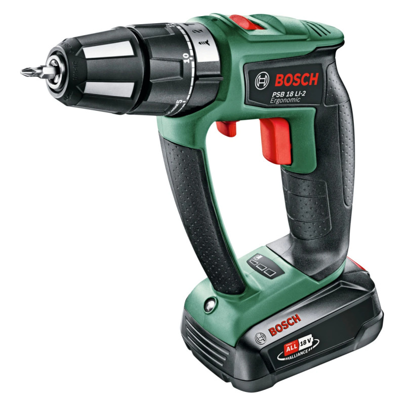 Bosch Psb 18 Li-  Ergonomic Akku-slagbore- Skruemaskine Med To Gear  Lithium-ion 06039b0300