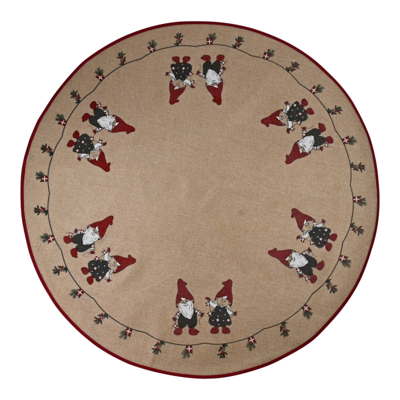 Dga Juletræstæppe Brun 100cm -med Nisser 24001909