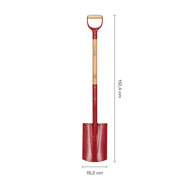 Fiskars Spade  Afrundet Classic   Skaft   19 5x8x122cm