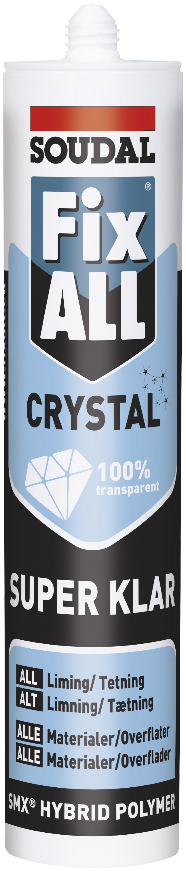 Fixall Crystal Fuge- Klæbemasse 290ml Klar