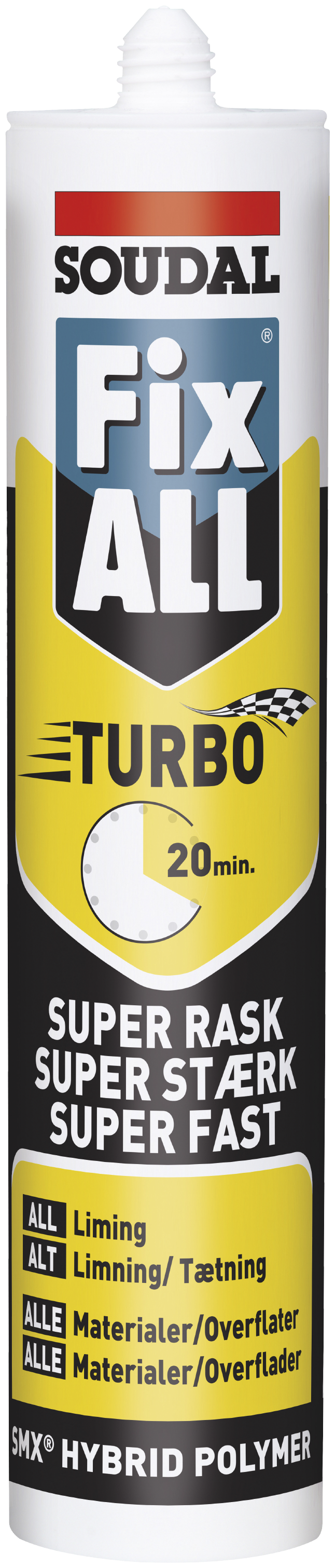 Fixall Turbo Montagelim 290ml Hvid
