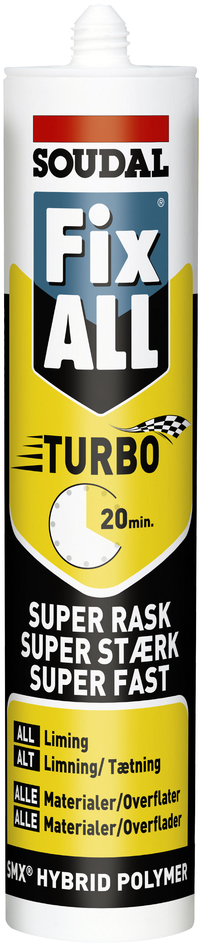 Fixall Turbo Montagelim 290ml Sort