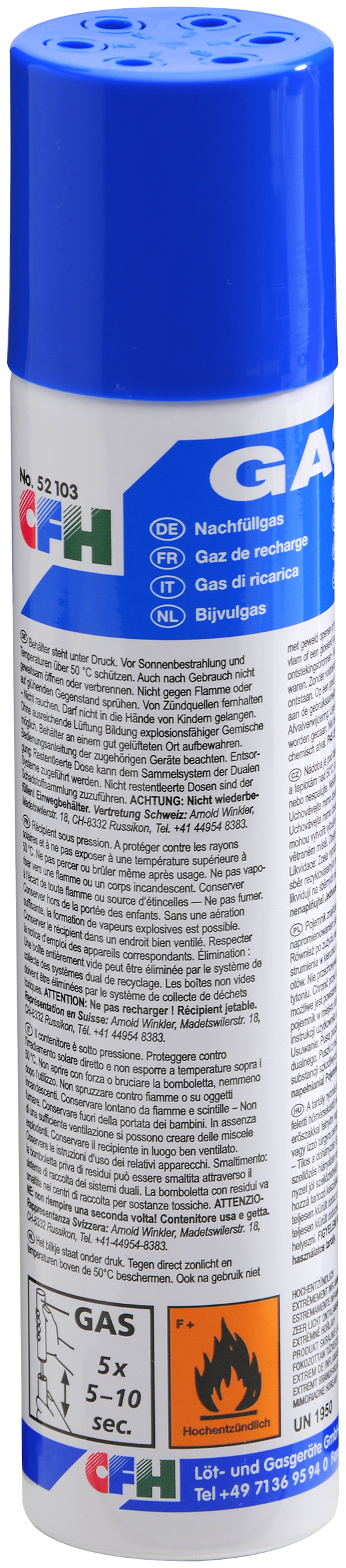 Gasdåse Butan Cfh   Refil 100 Ml