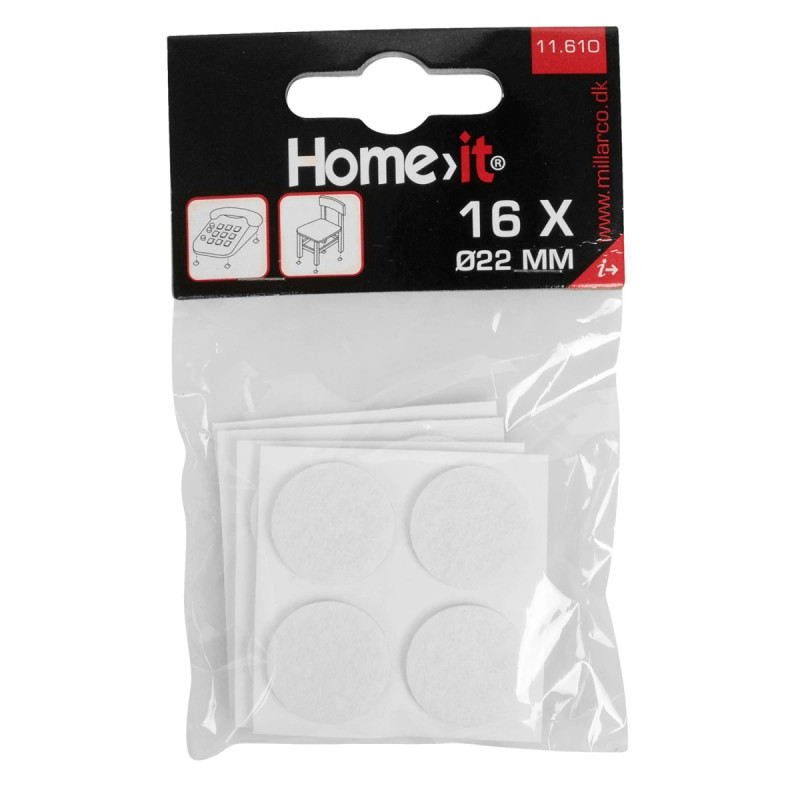 Home-it Filtpuder 16 Stk  ø22 Mm  Hvid