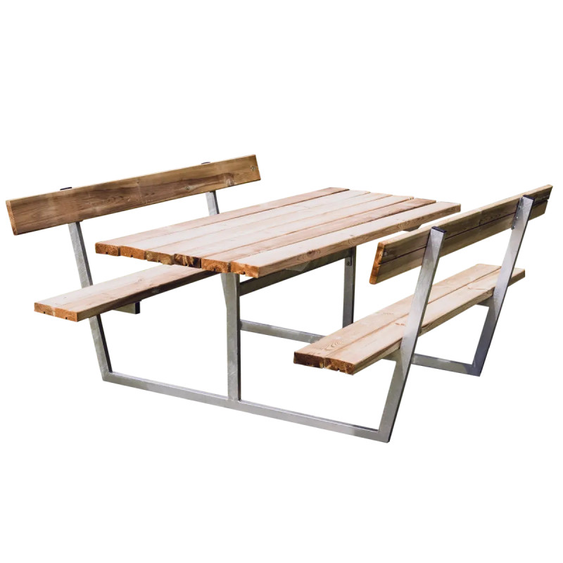 Hortus Freja Bord- Bænkesæt Med Ryglæn 85   175   178 Cm   Natur