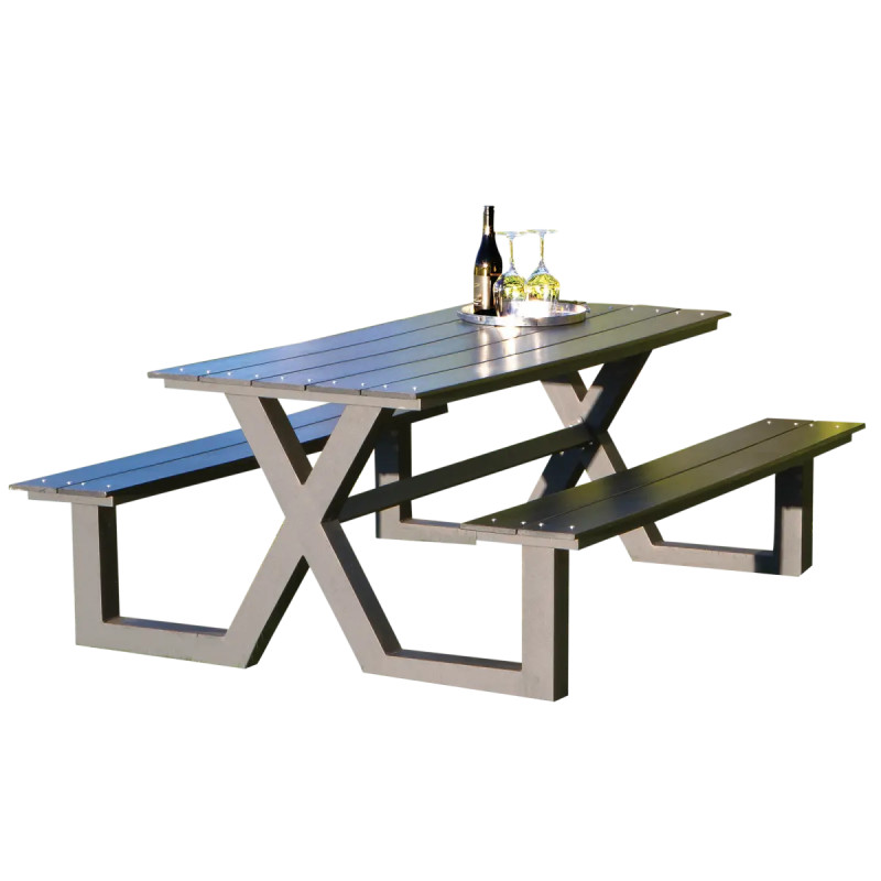 Hortus  -model Bord- Bænkesæt 72 44   151   176 Cm   Sort