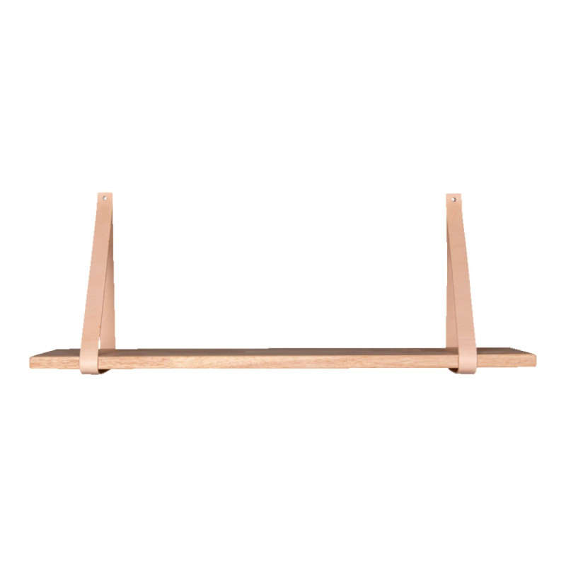 Hylde   Natur Olie Med Brune Læderstropper 80x20 Cm 4292000