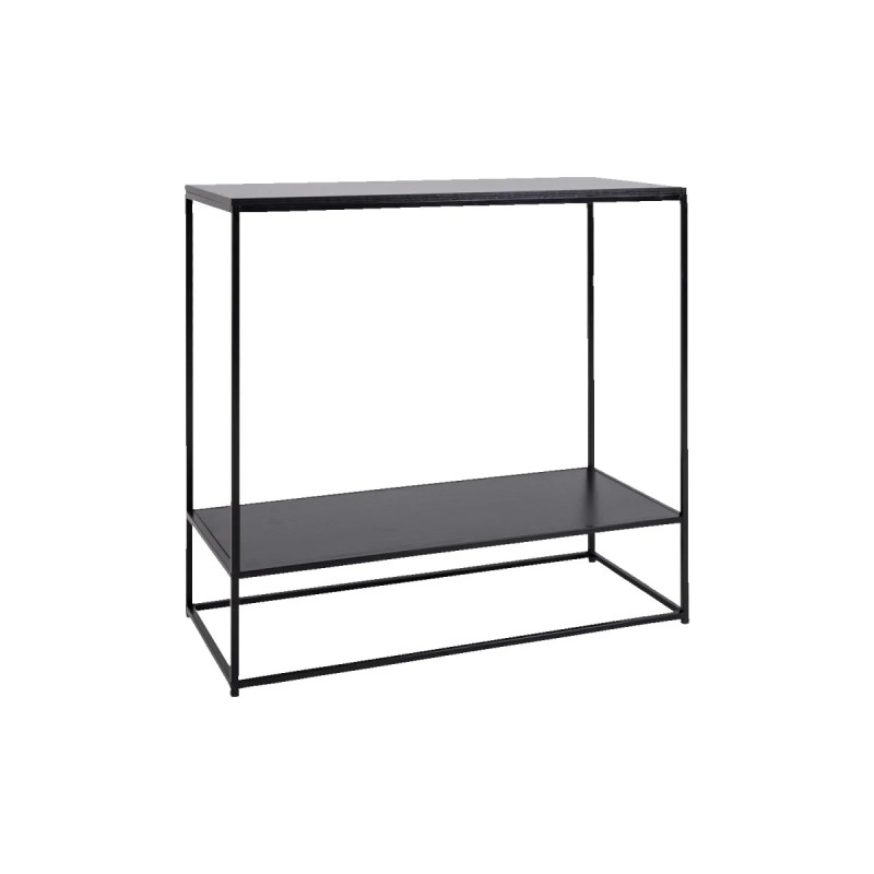 Konsolbord Med Sort Ramme Og To Sorte Hylder 80x36x80 Cm 2301070