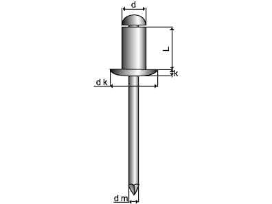 Blindnitte åben Essve 0x8 Mm Alu St Panhoved 625 Stk