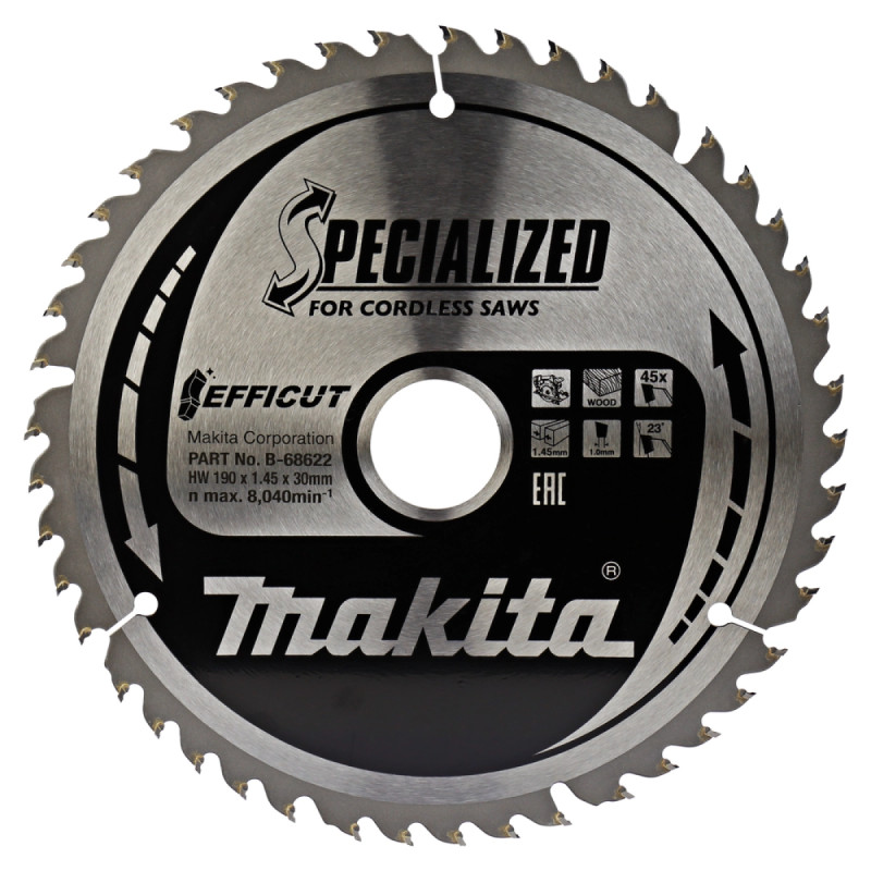 Makita Klinge Tct 190x30mm 45t -68622