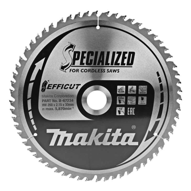 Makita Klinge Tct 260x30mm 60t -67234