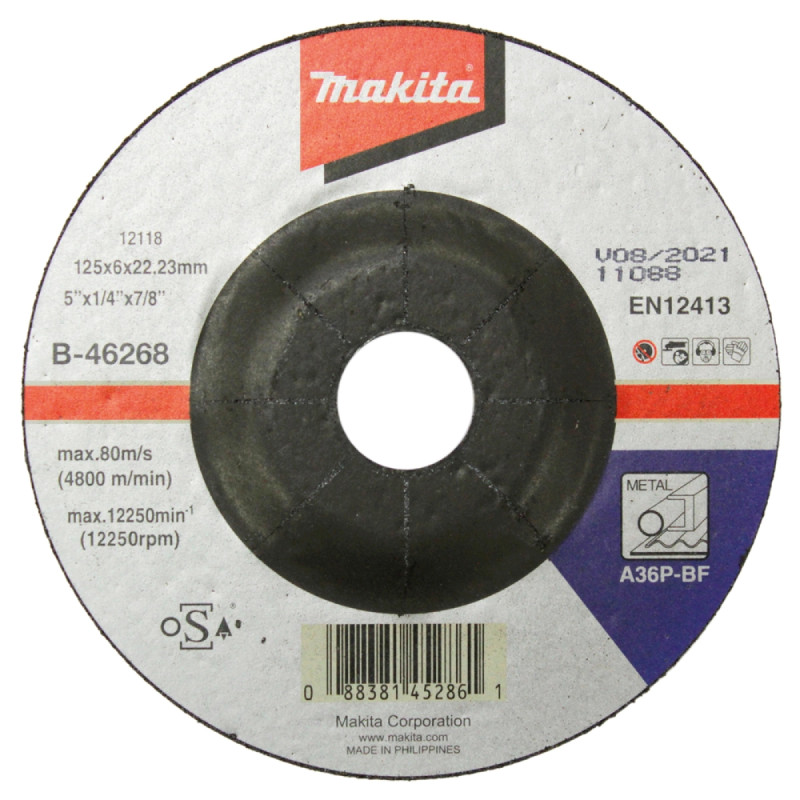 Makita Skrubskive 125x6x22 Metal -46268